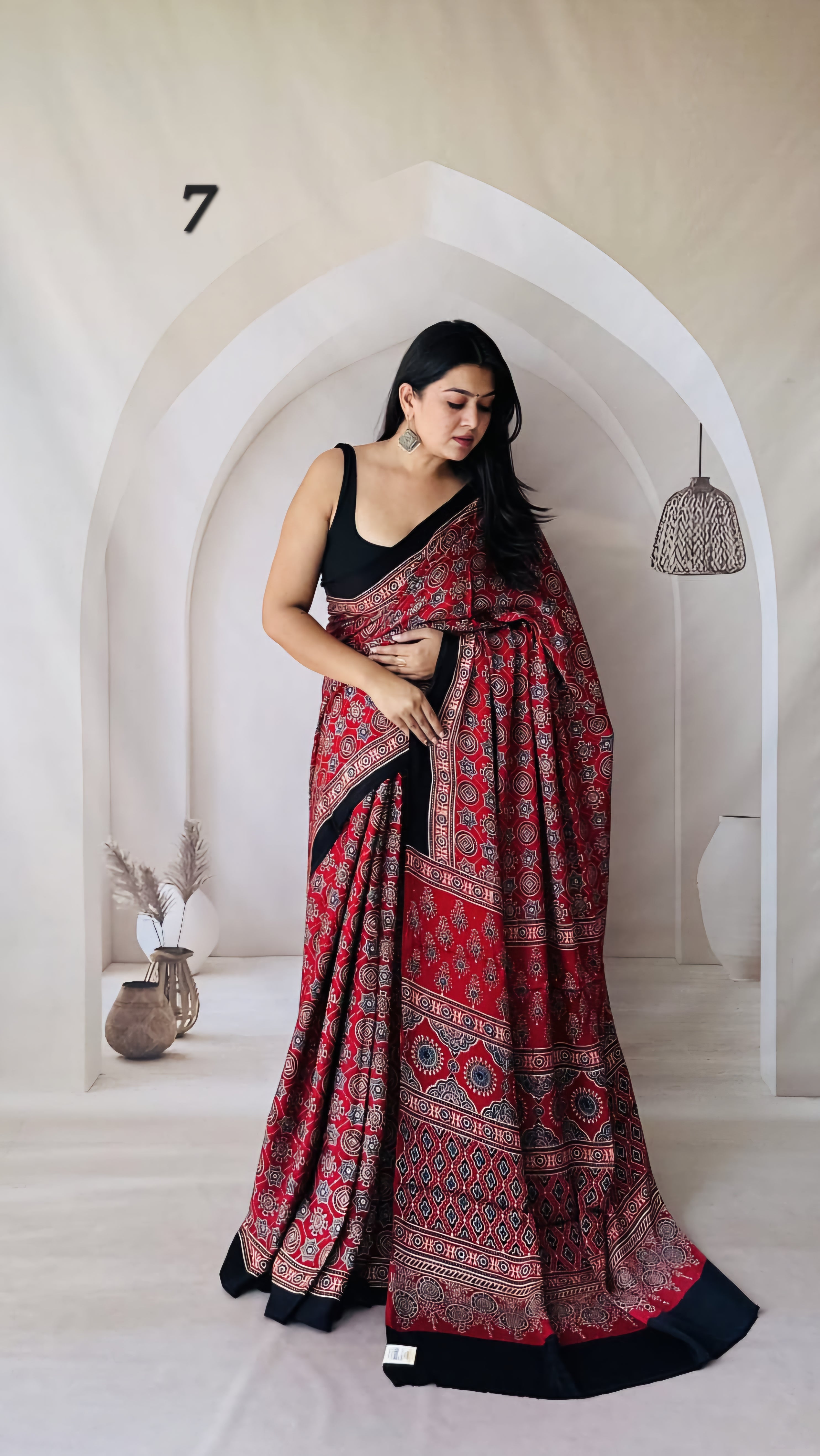 Ajarakh Natural Dyed Modal Saree