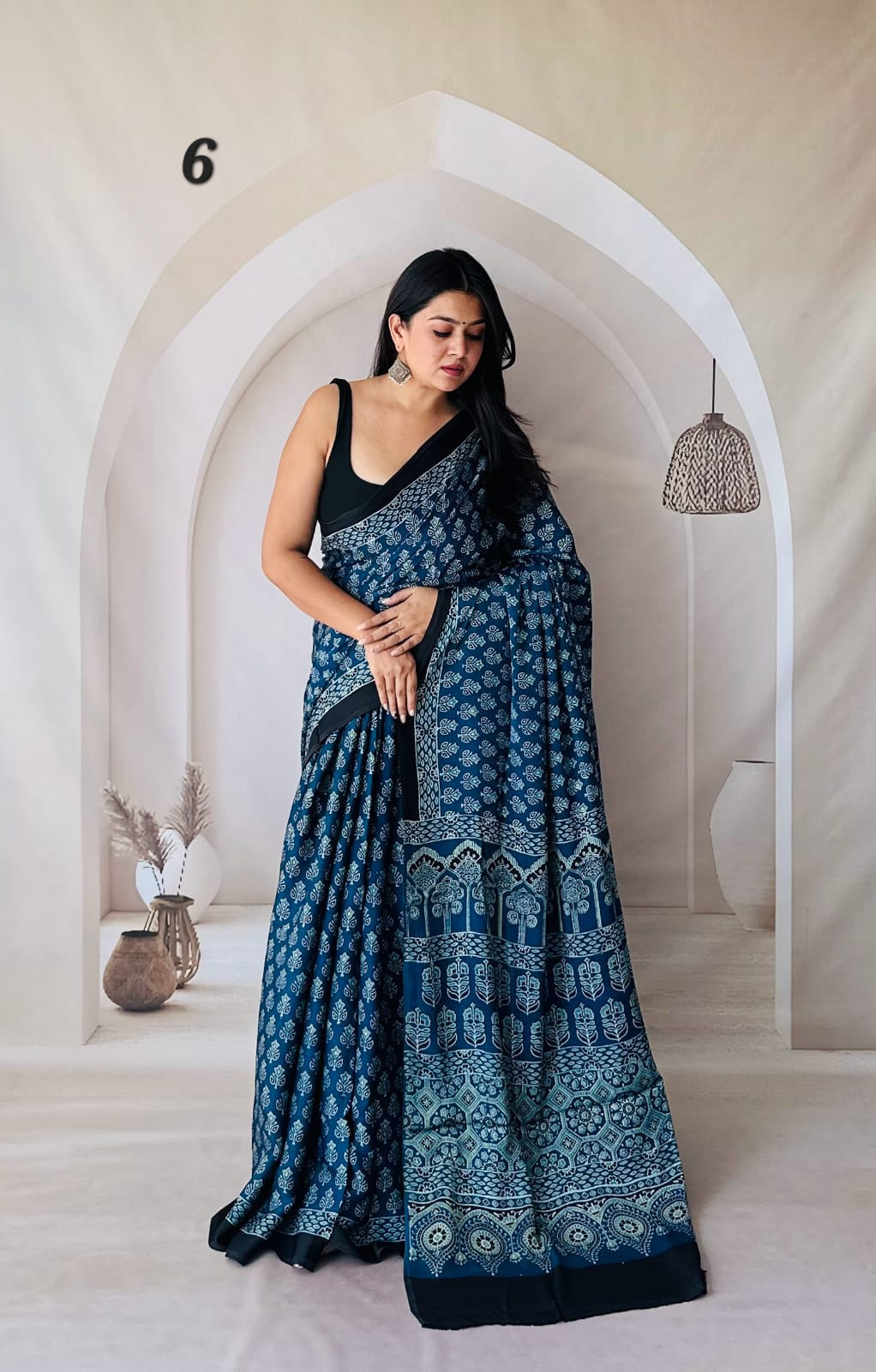 Ajarakh Natural Dyed Modal Saree