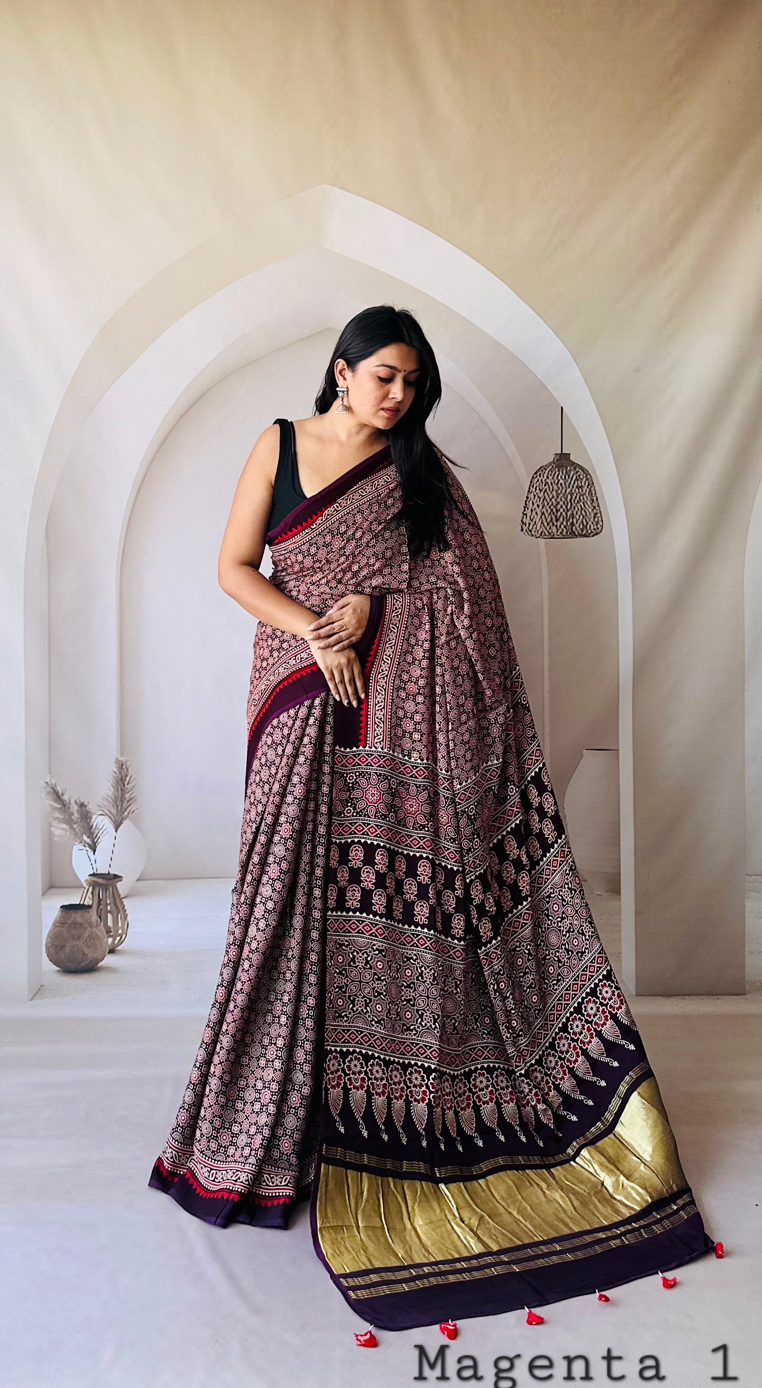 Ajarakh Modal Tissue Saree