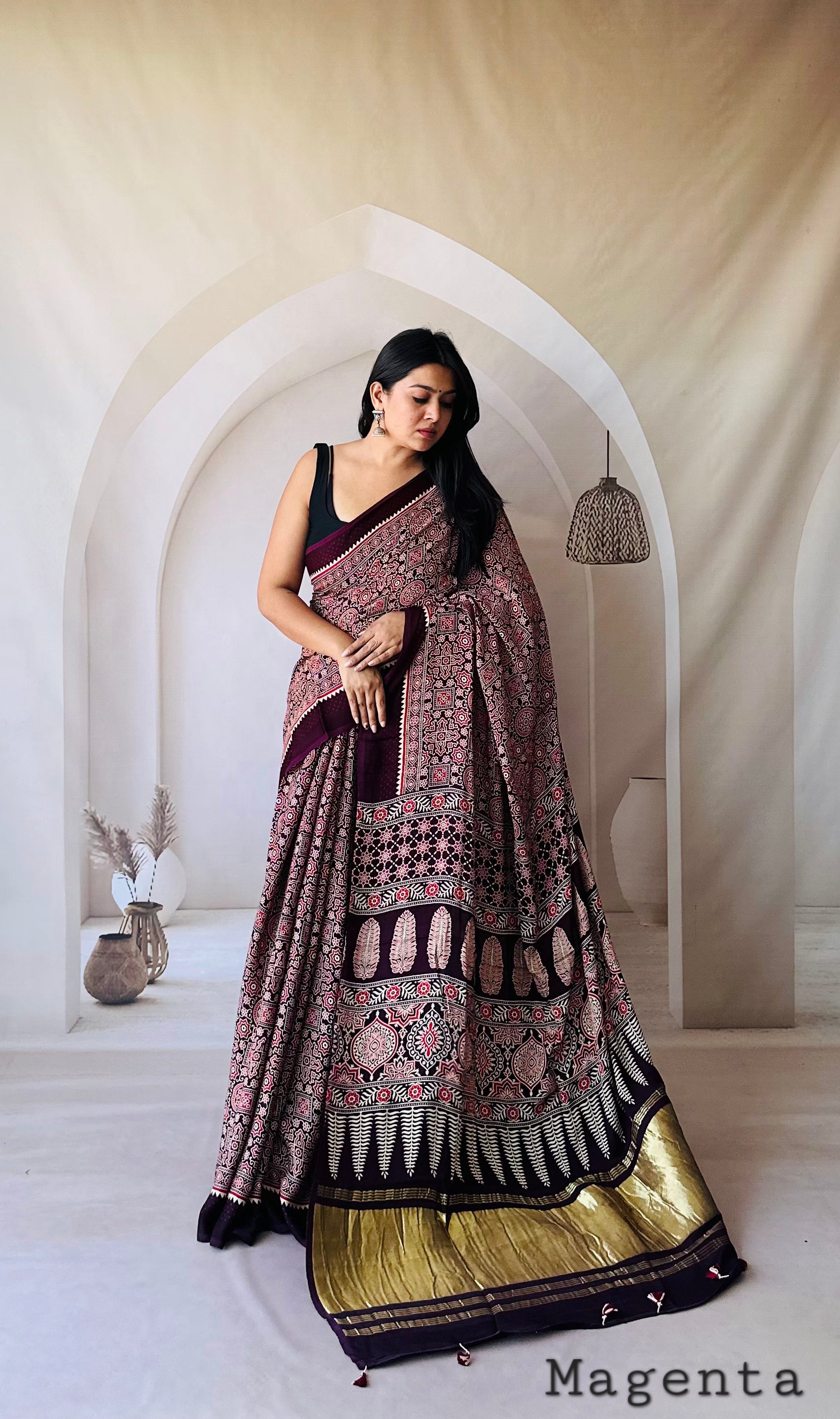 Ajarakh Modal Tissue Saree