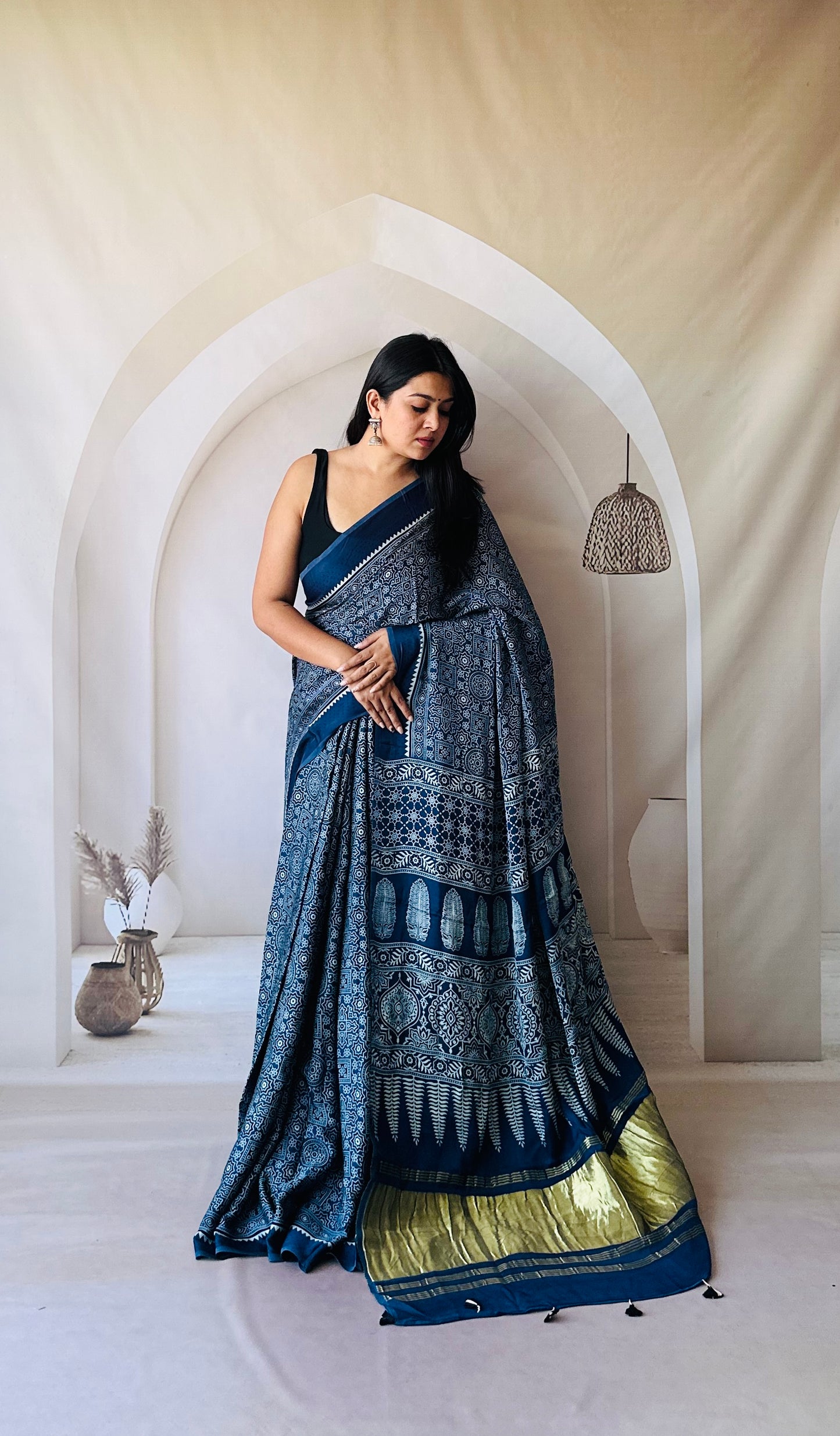 Ajarakh Modal Tissue Saree