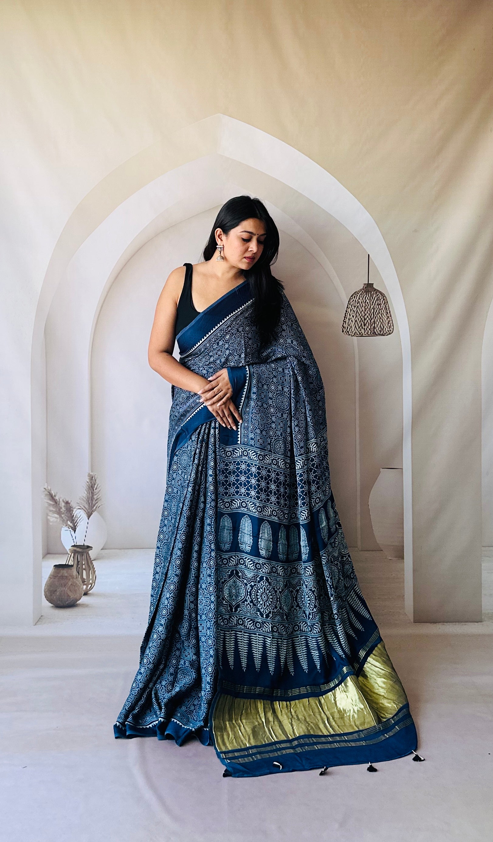 Ajarakh Modal Tissue Saree