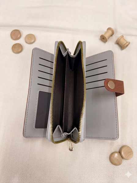 Beign Embroidered Button Wallet