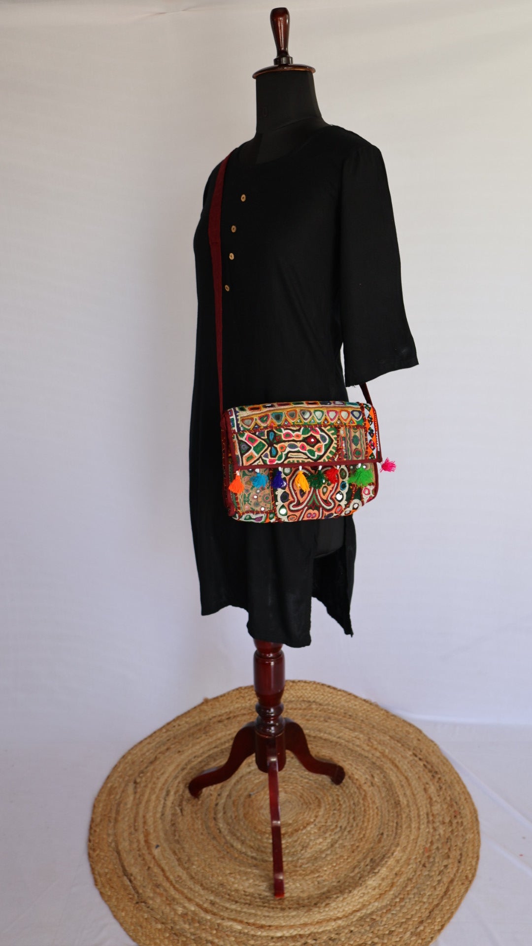 Antique Handwork Kutchhi Capsule Sling Bag