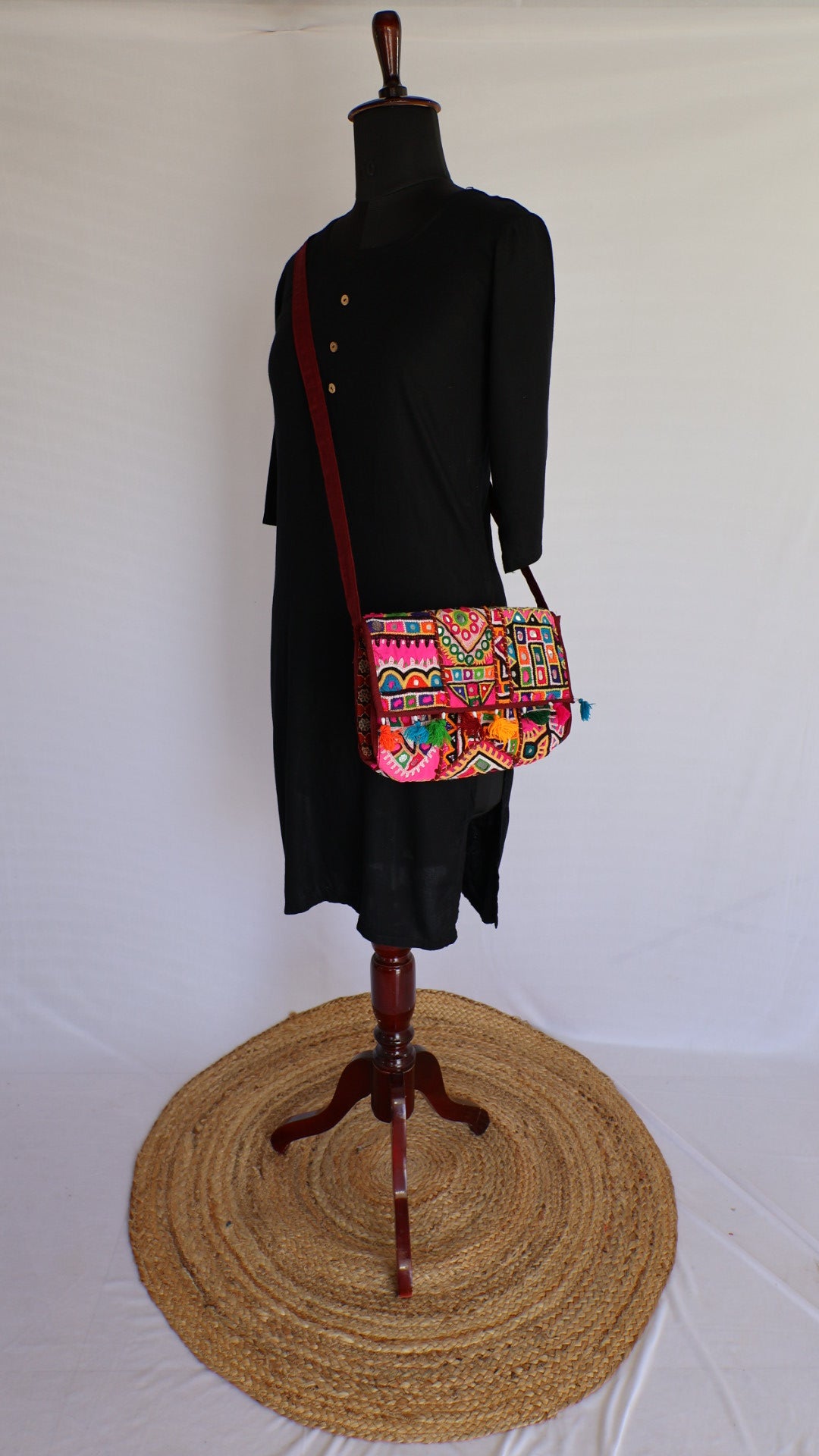 Antique Handwork Kutchhi Capsule Sling Bag