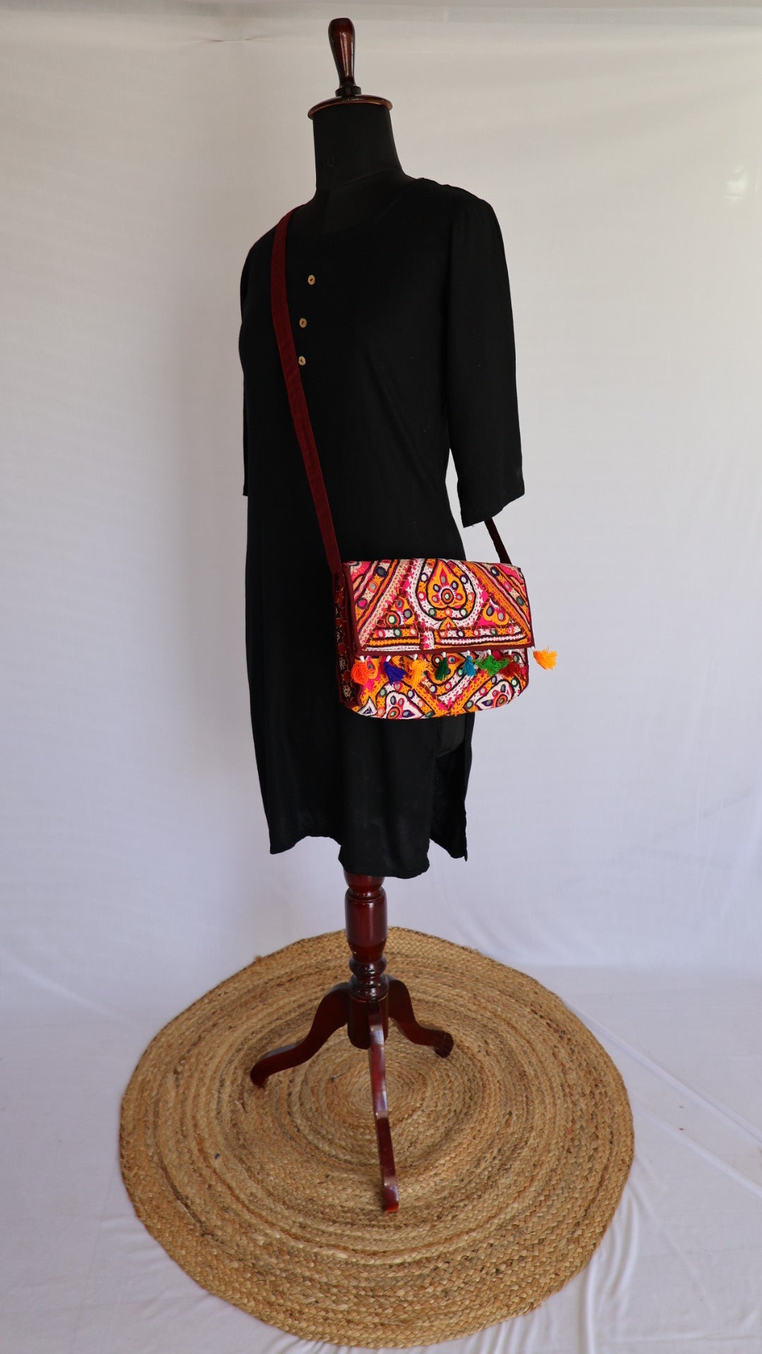 Antique Handwork Kutchhi Capsule Sling Bag