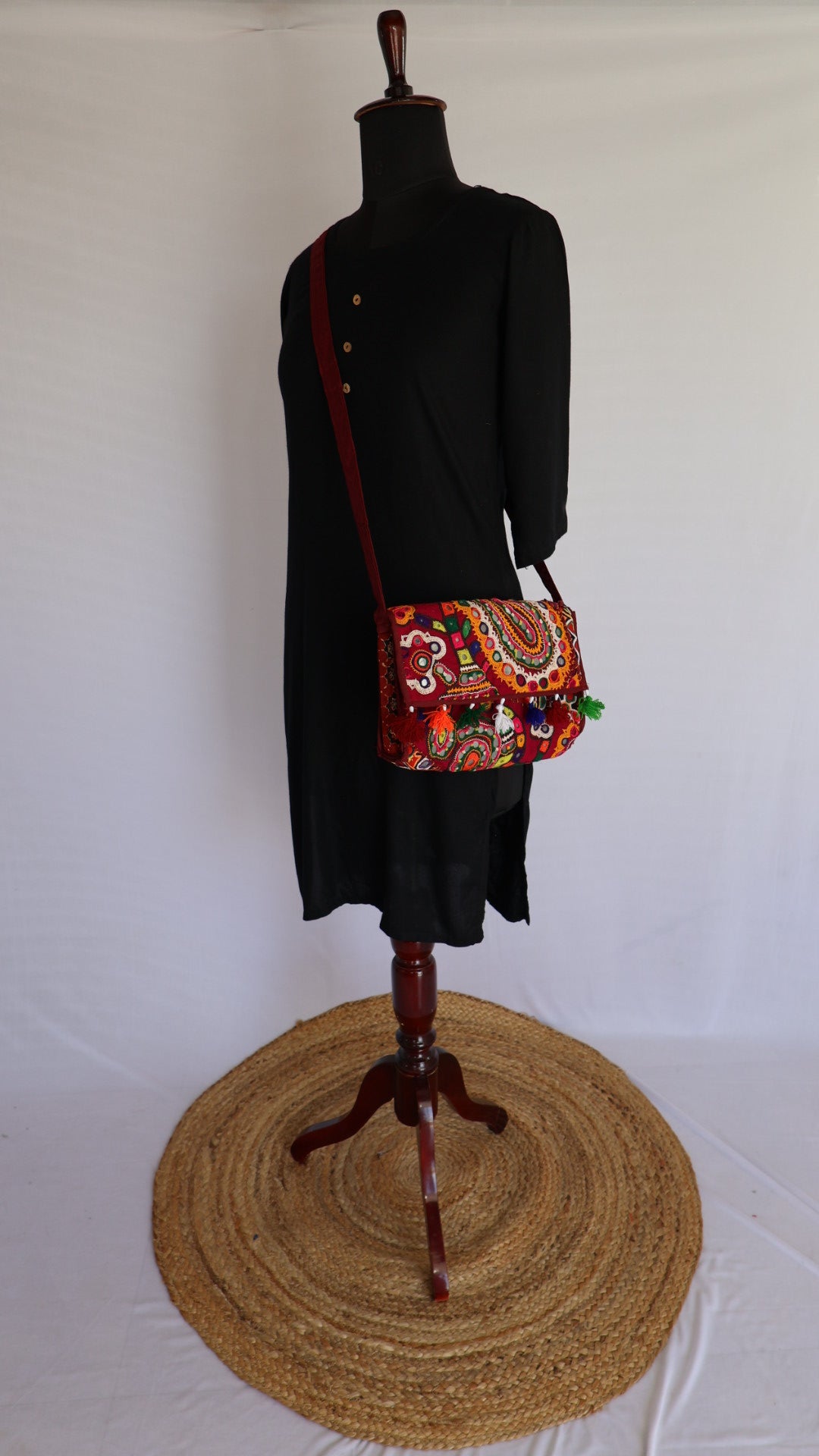 Antique Handwork Kutchhi Capsule Sling Bag