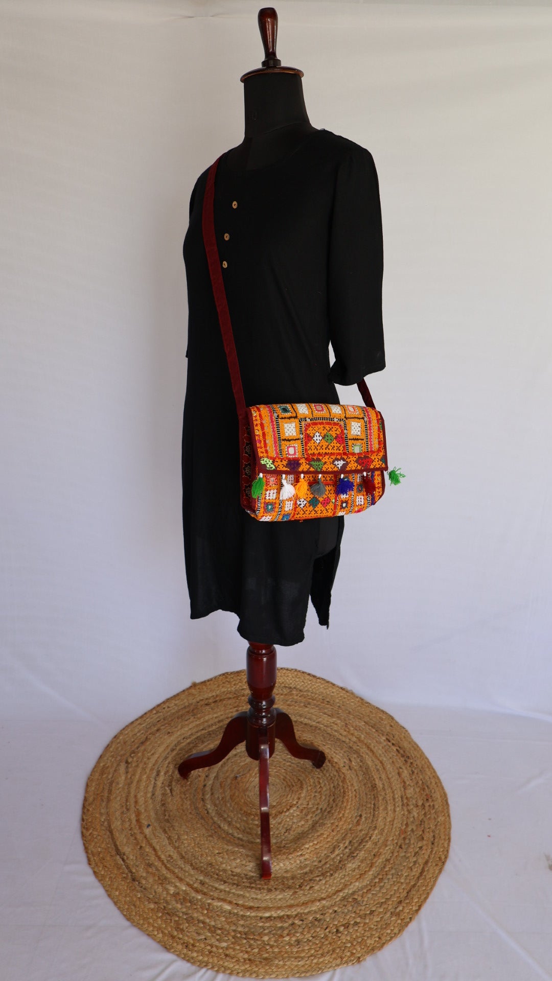 Antique Handwork Kutchhi Capsule Sling Bag