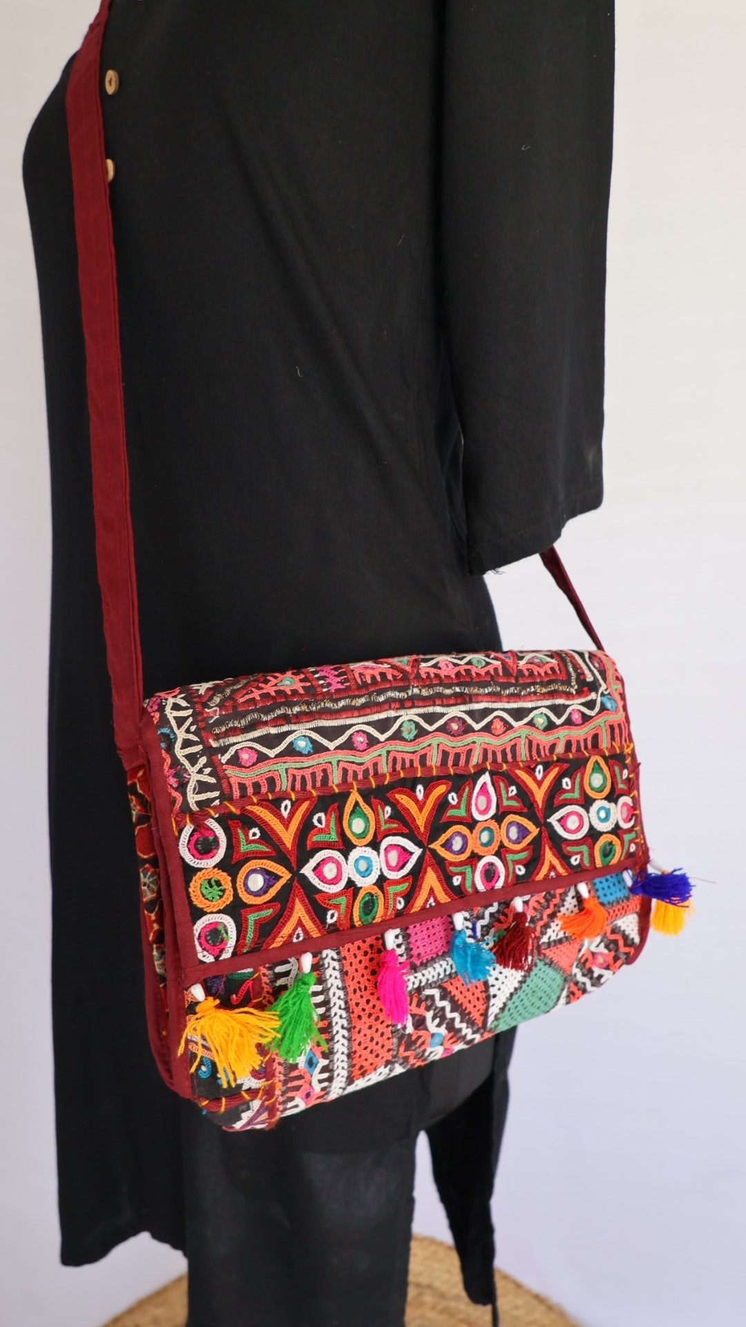 Antique Handwork Kutchhi Capsule Sling Bag