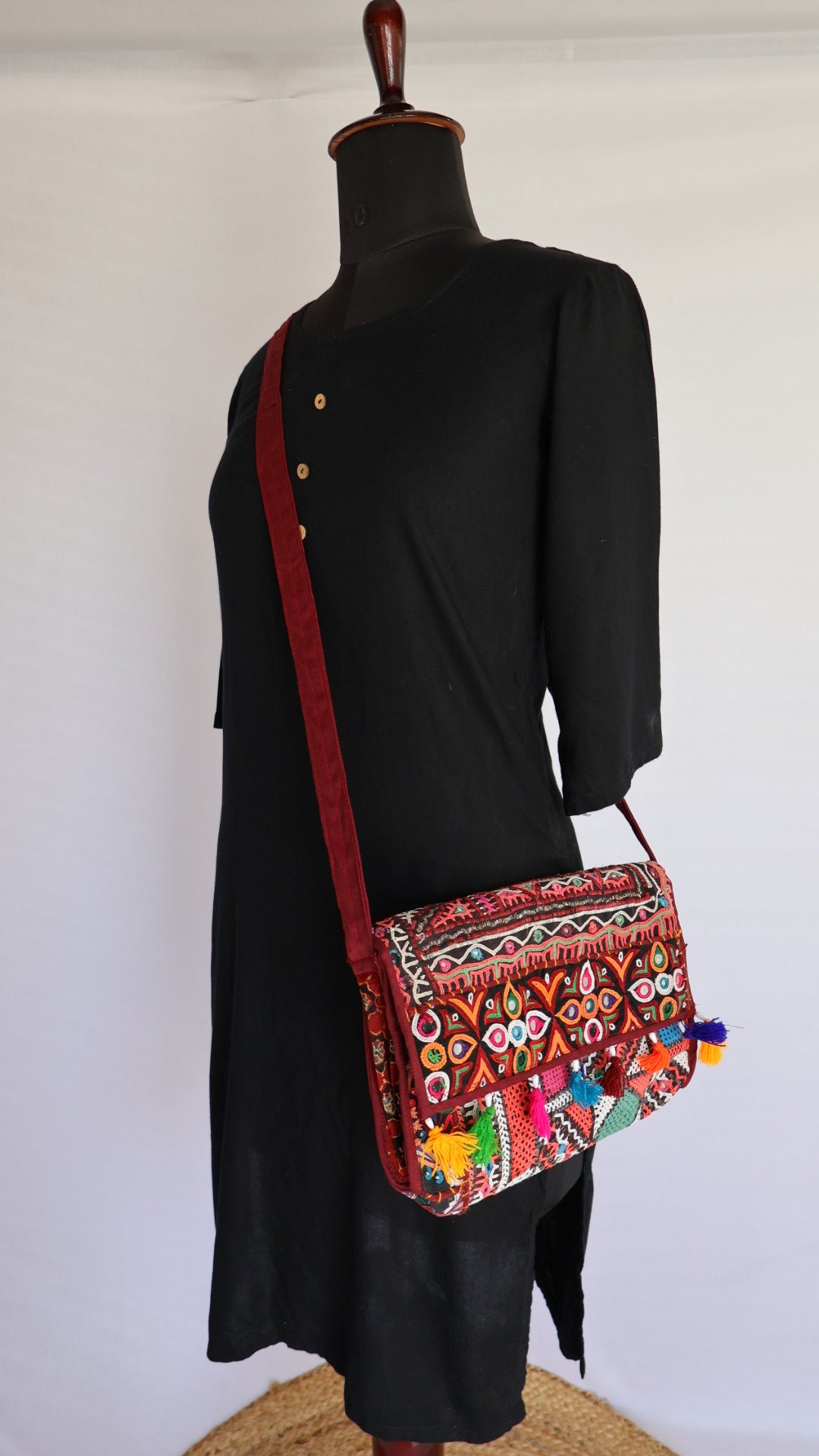 Antique Handwork Kutchhi Capsule Sling Bag