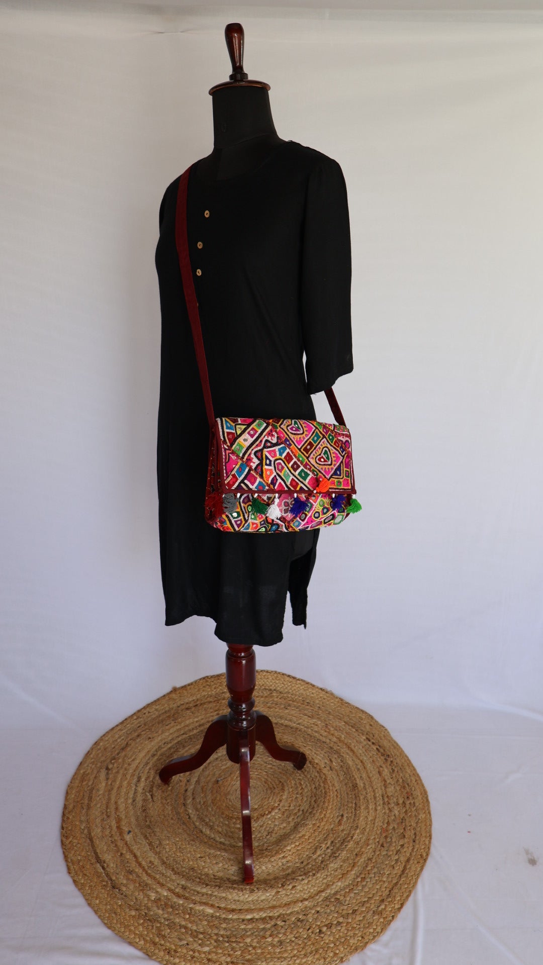 Antique Handwork Kutchhi Capsule Sling Bag