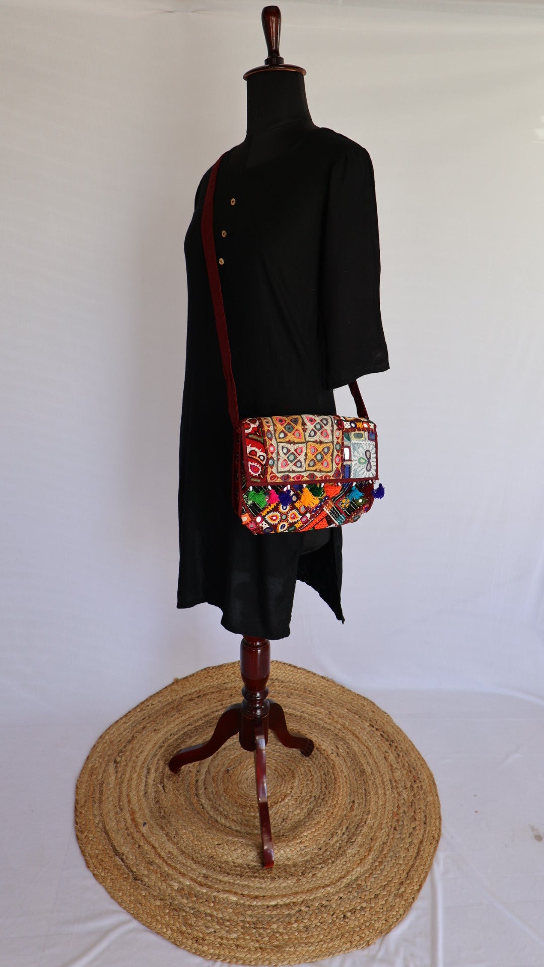 Antique Handwork Kutchhi Capsule Sling Bag