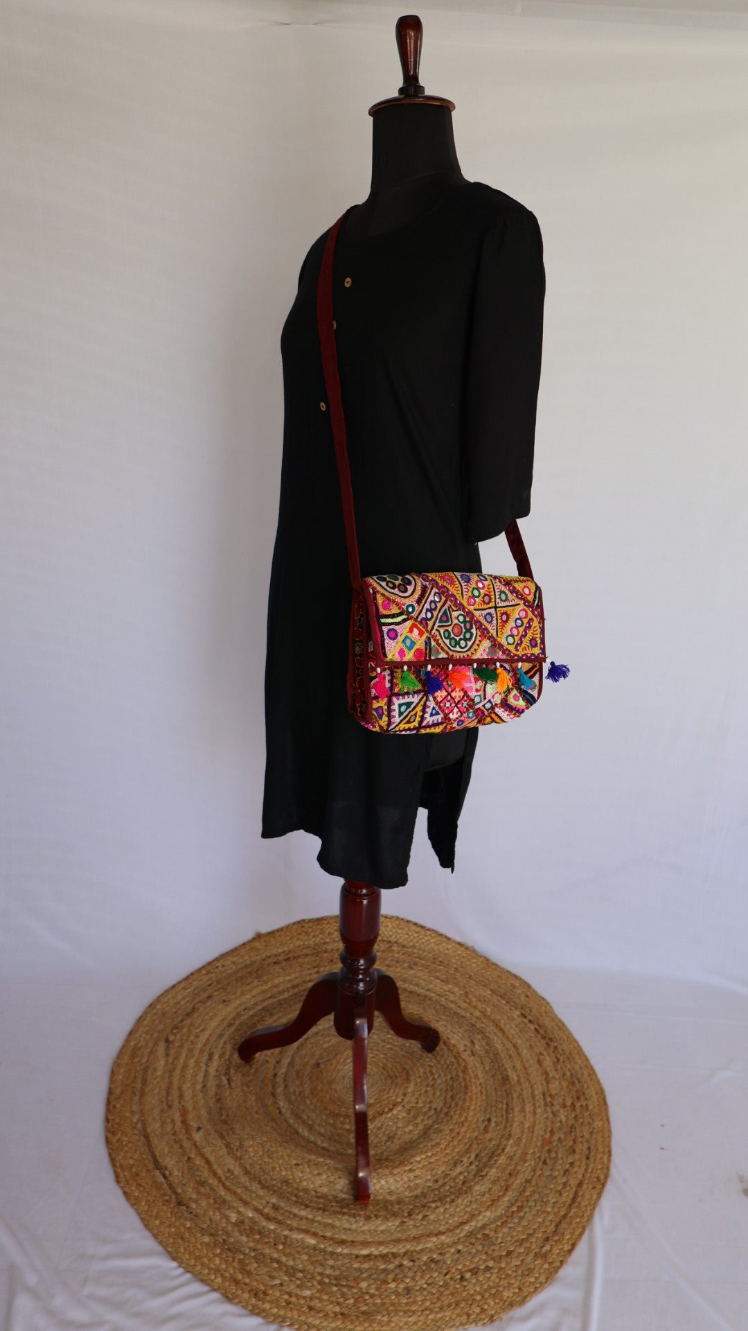 Antique Handwork Kutchhi Capsule Sling Bag