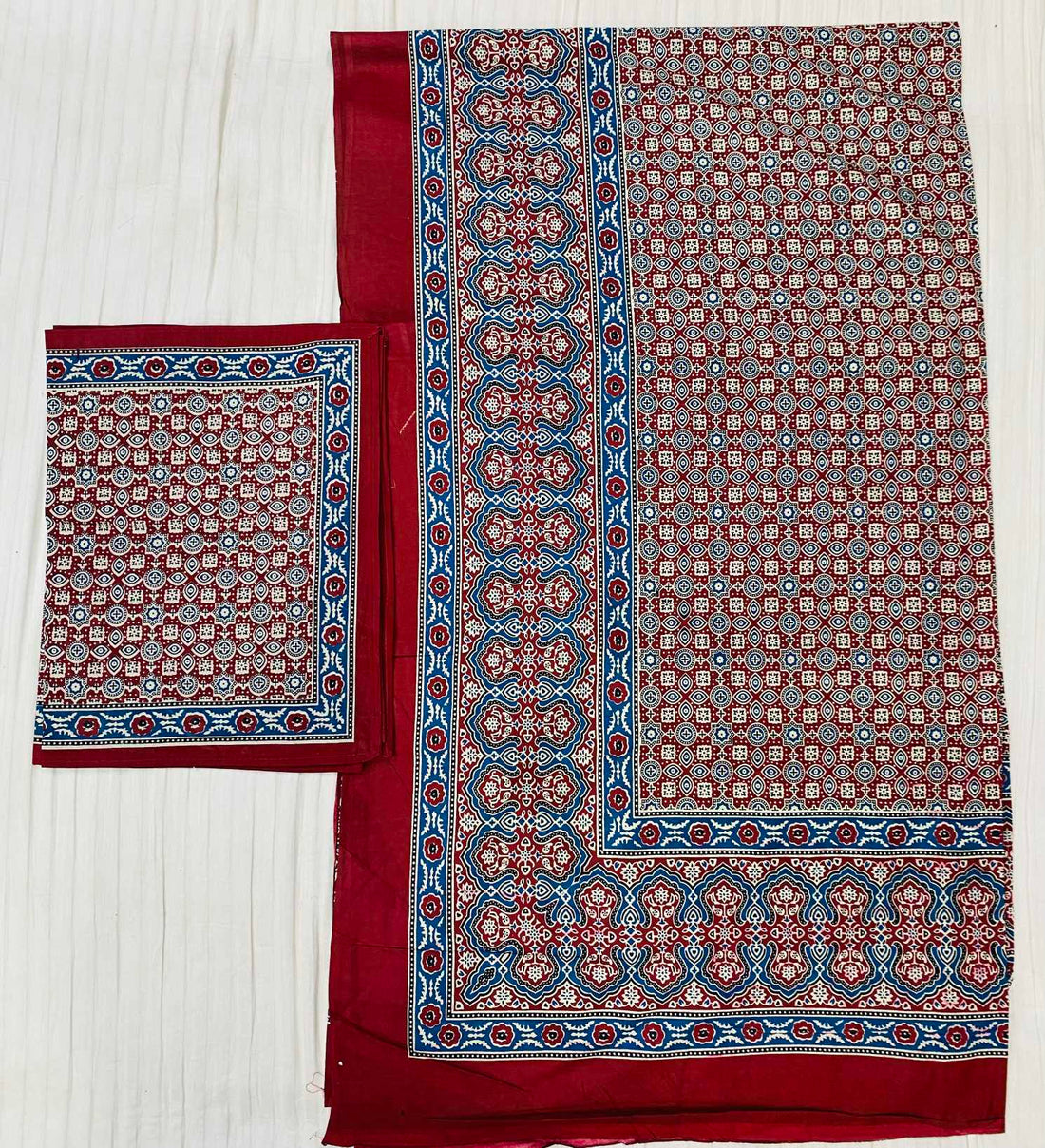 Maroon Ajarakh Print Double-Bedsheet RAKHIYO