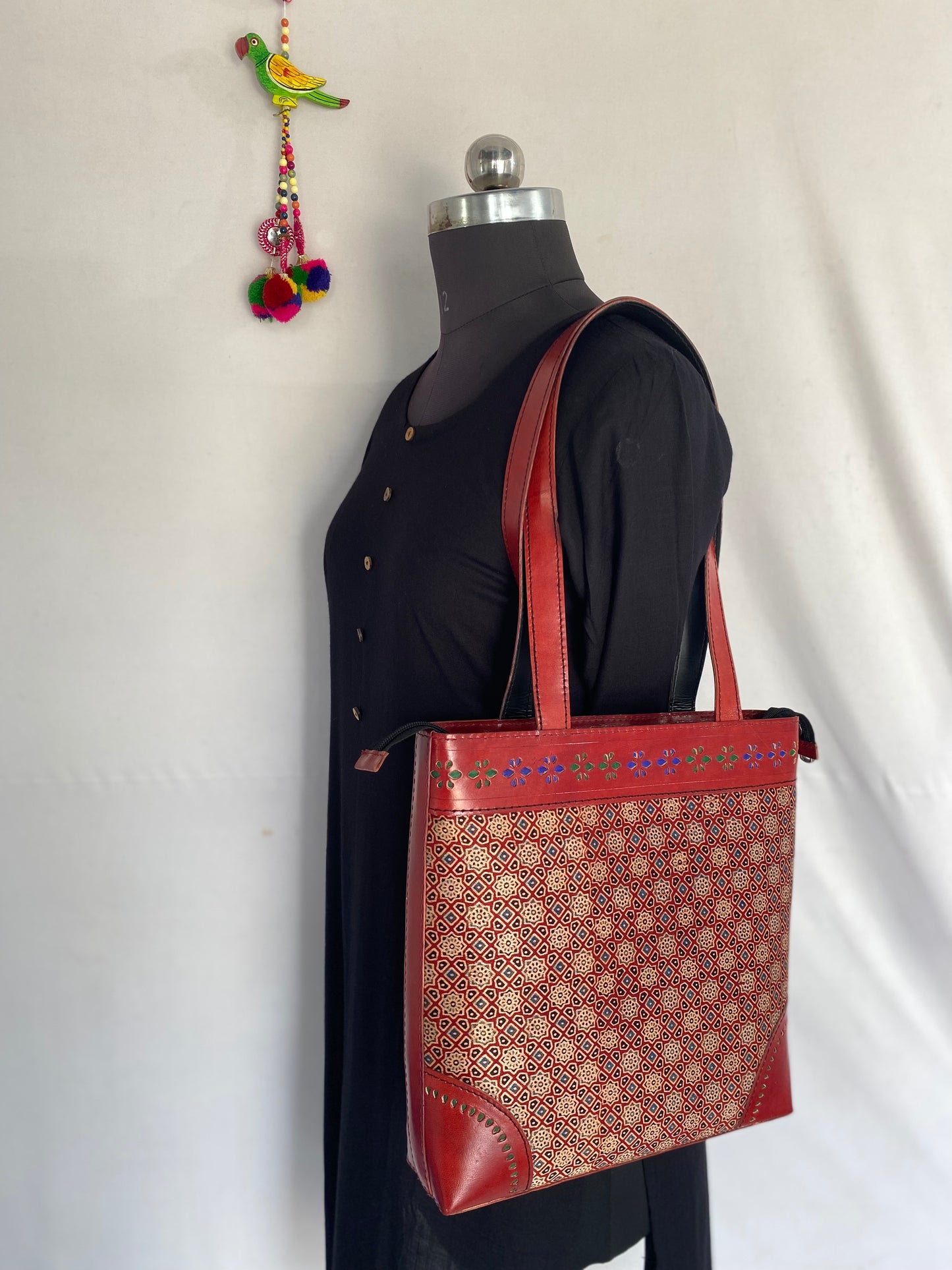 Ajarakh - The Maroon Sholder Bag