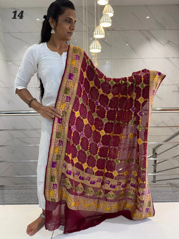 Minakari Banarasi-Bandhani Pure Crepe Dupatta RAKHIYO