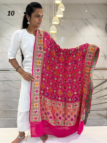 Minakari Banarasi-Bandhani Pure Crepe Dupatta RAKHIYO