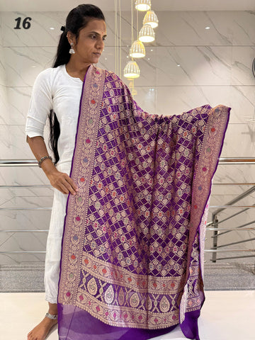 Minakari Banarasi-Bandhani Pure Crepe Dupatta RAKHIYO