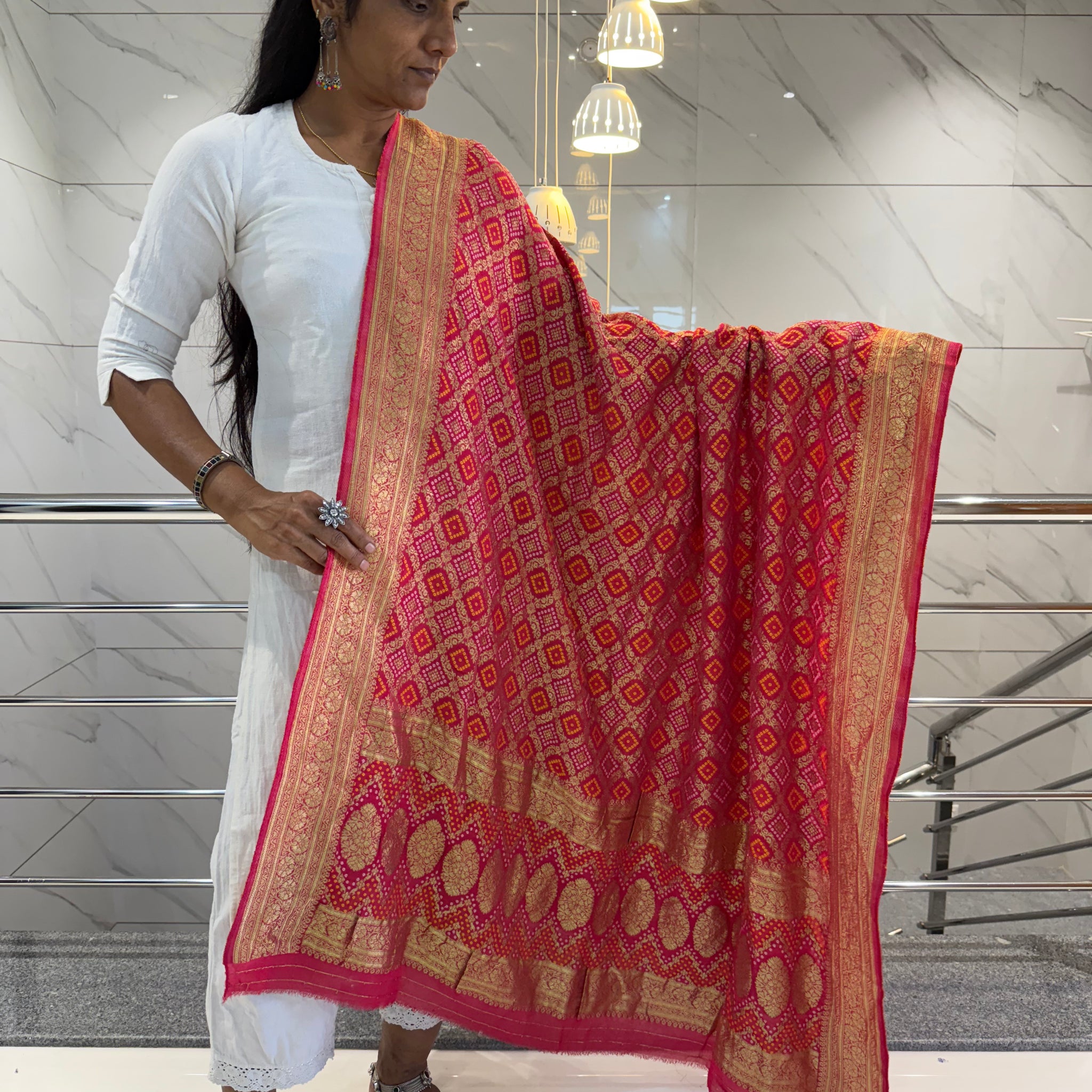 Banarasi-Bandhani Georgett Dupatta