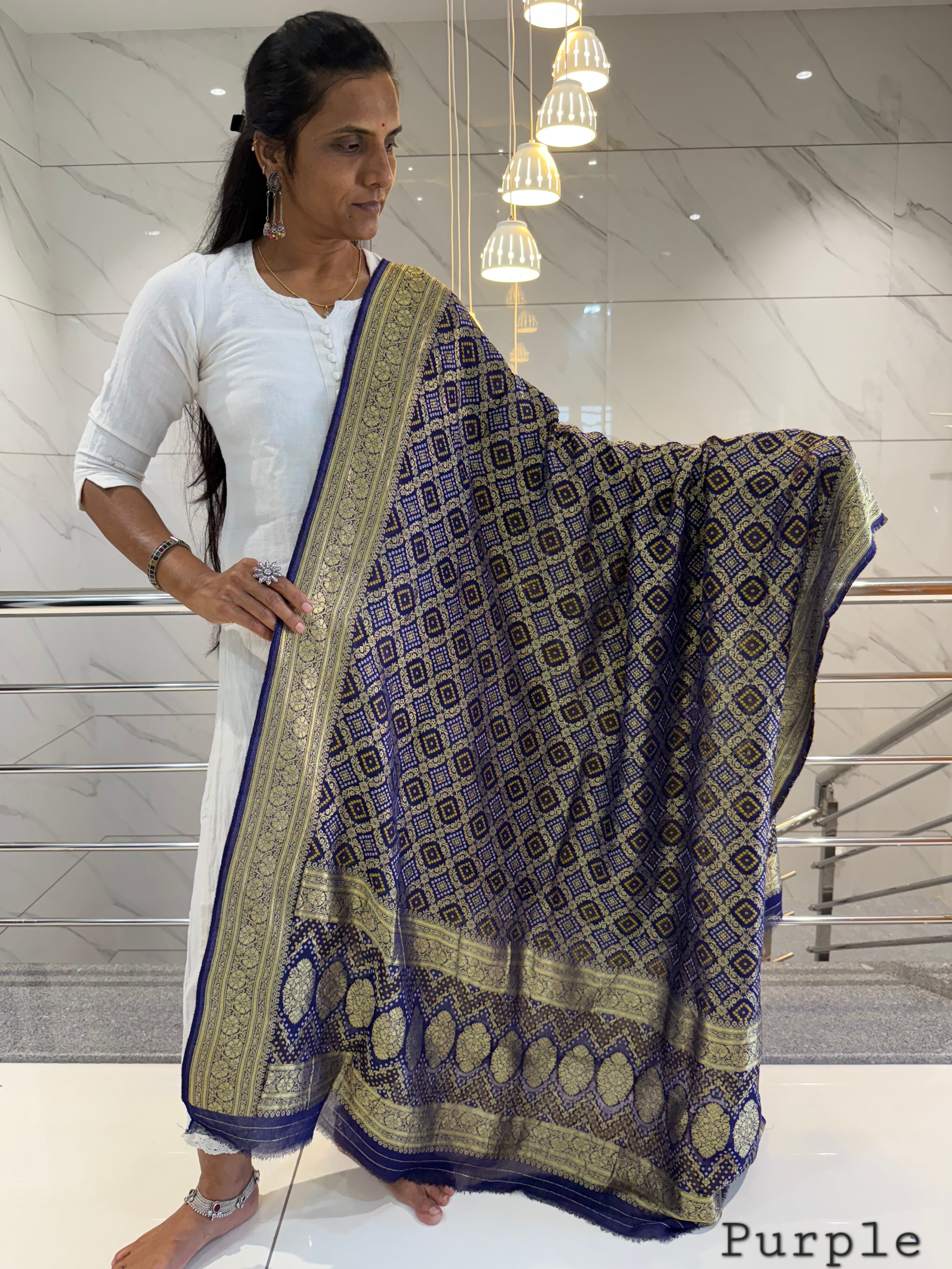 Banarasi-Bandhani Georgett Dupatta