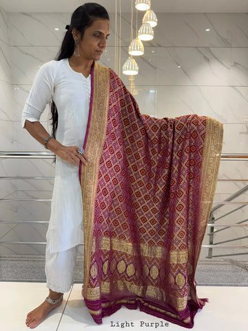 Light Purple Banarasi-Bandhani Georgett Dupatta RAKHIYO