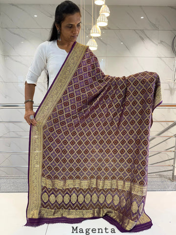 Magenta Banarasi-Bandhani Georgett Dupatta RAKHIYO