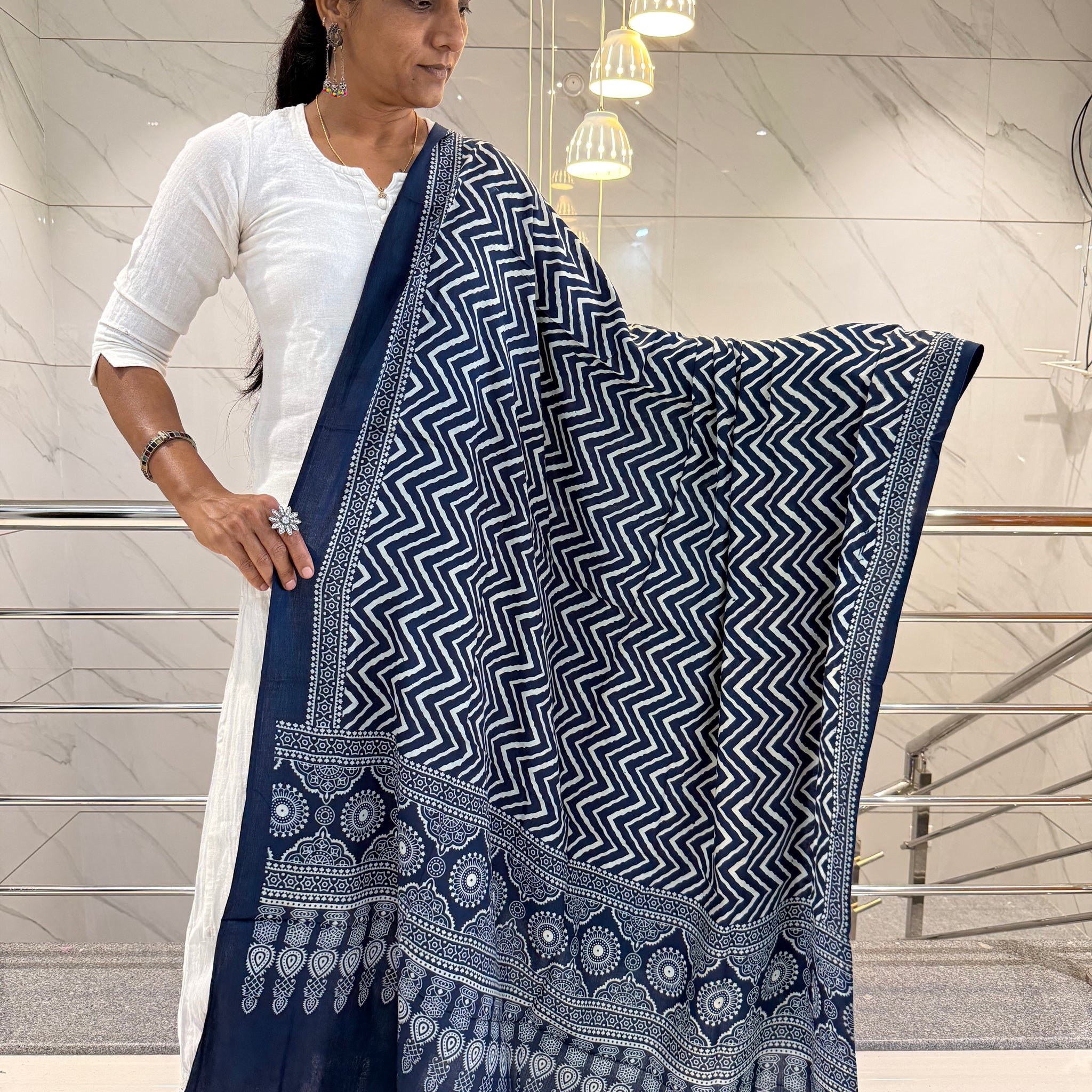 Ajarakh-Laheriya Soft Cotton Dupatta