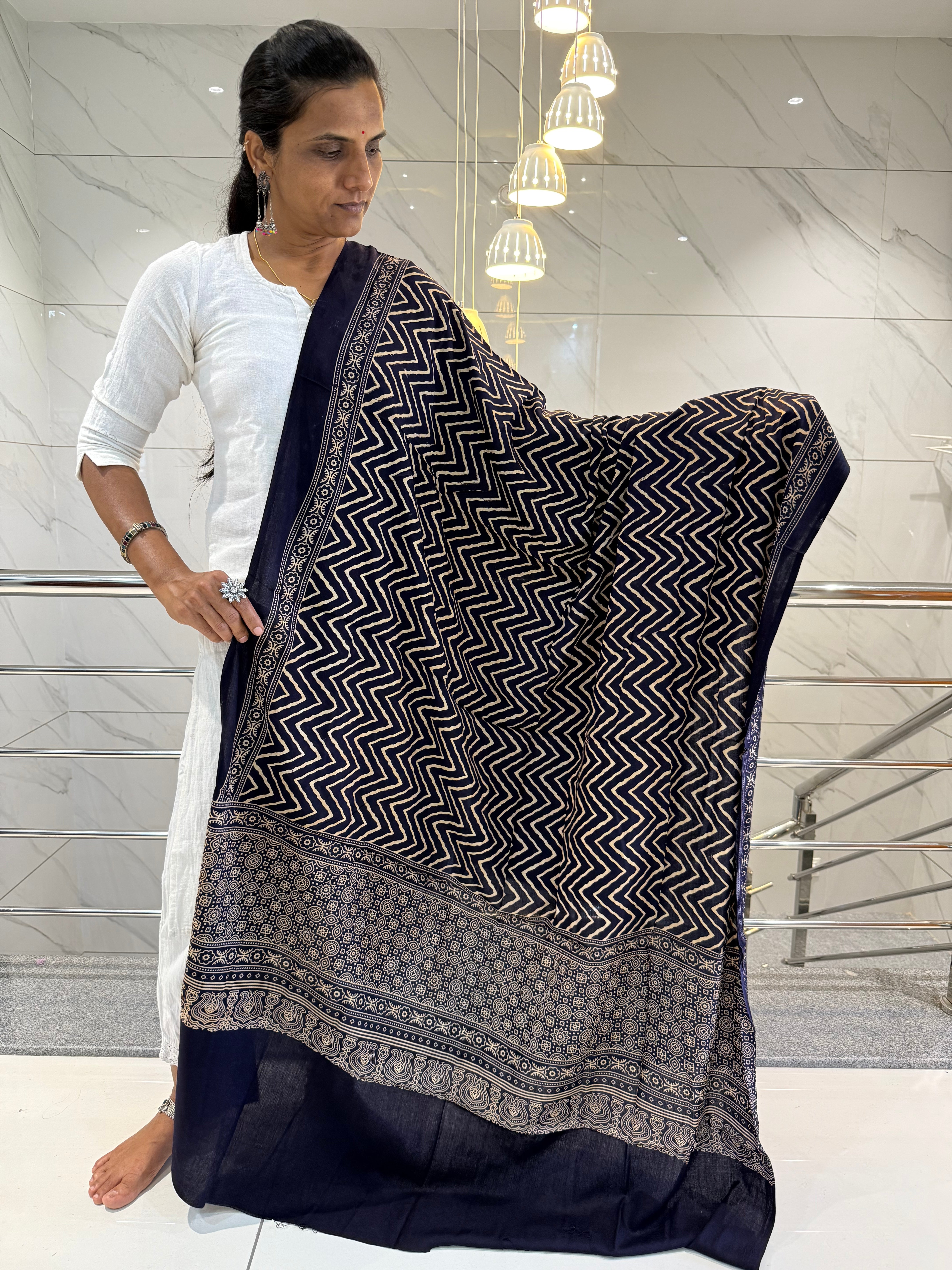 Ajarakh-Laheriya Soft Cotton Dupatta