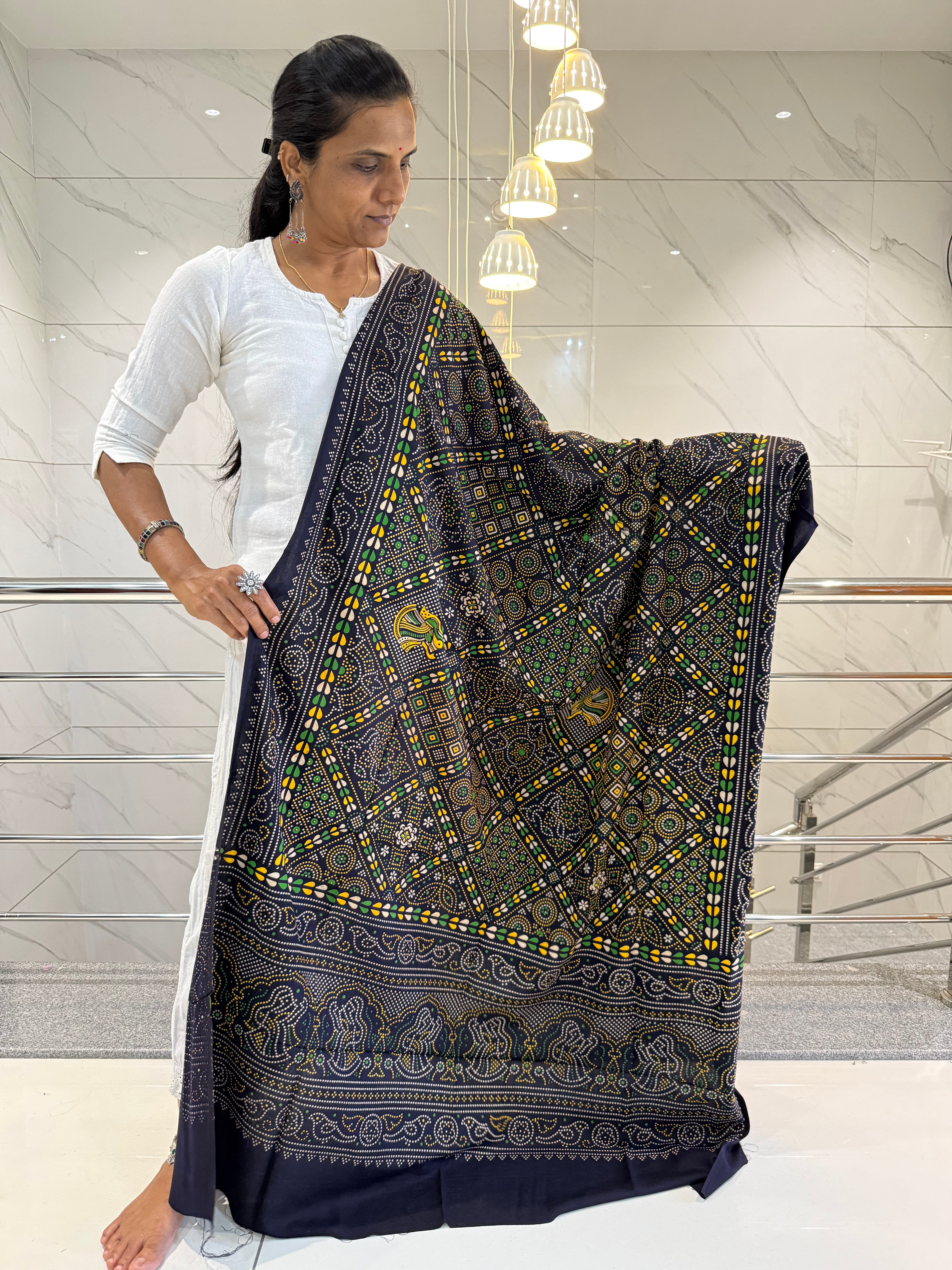 Ajarakh Bandhani Print Soft Cotton Dupatta