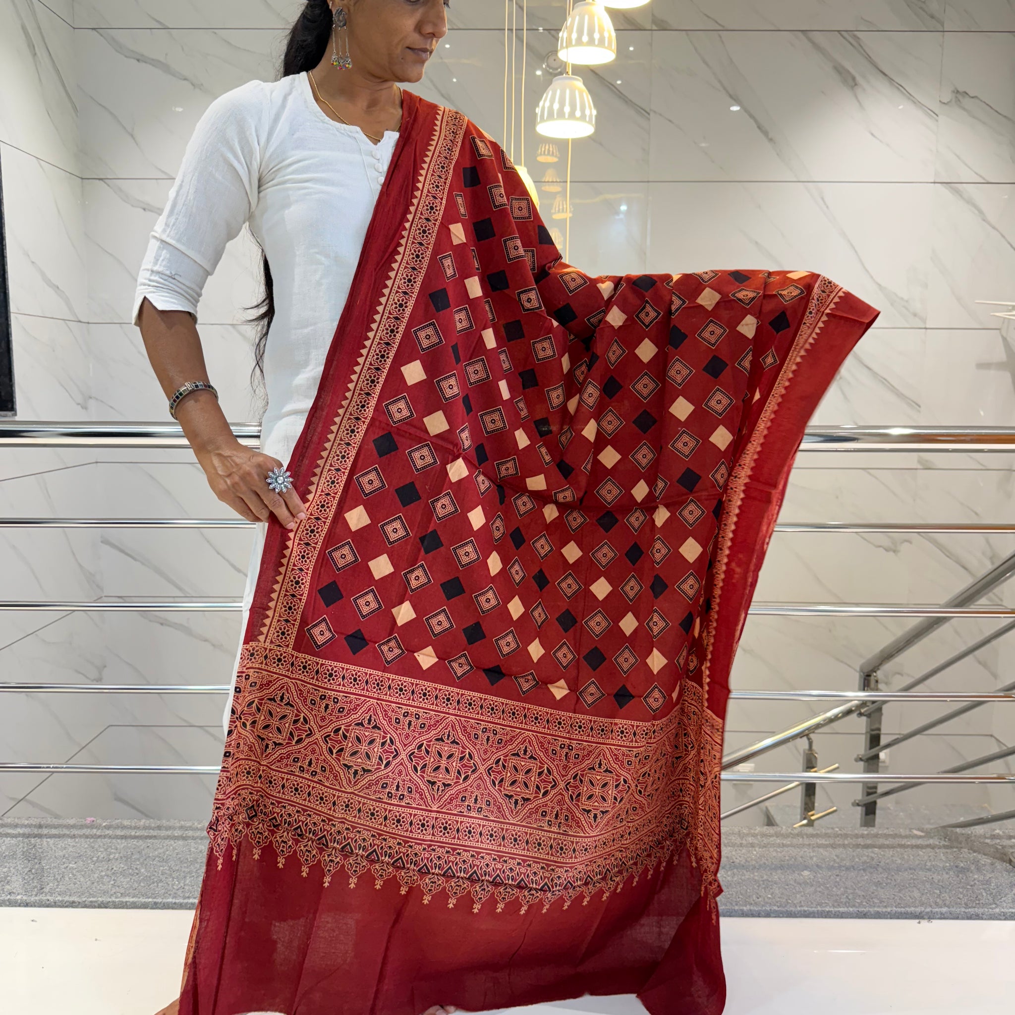 Ajarakh Cotton Dupatta