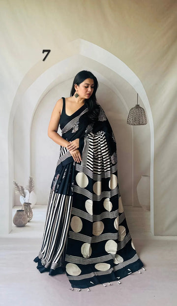 Contemporary Ajarakh Modal Saree RAKHIYO