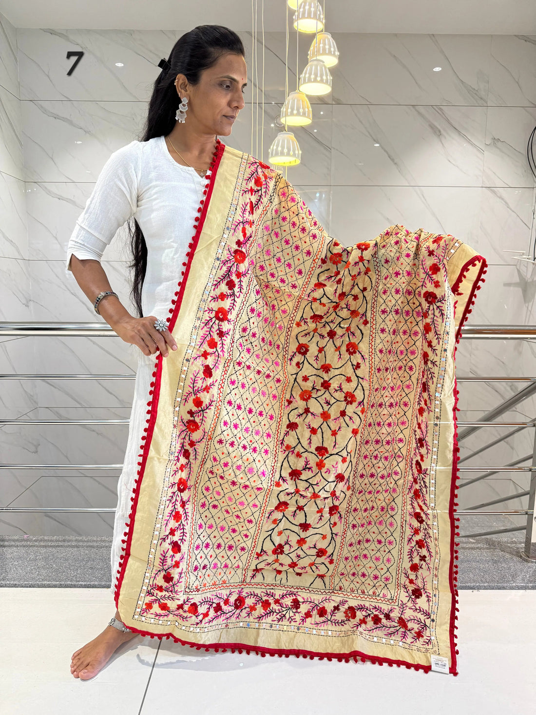 Fulkari Embroidered Chanderi Dupatta RAKHIYO
