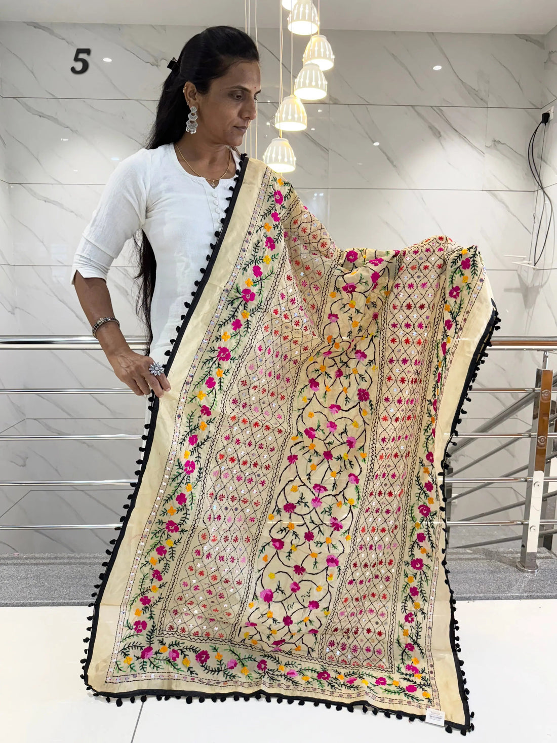 Fulkari Embroidered Chanderi Dupatta RAKHIYO