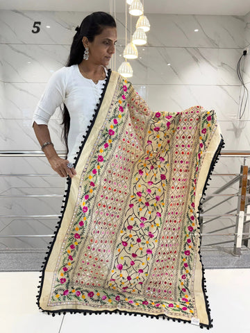 Fulkari Embroidered Chanderi Dupatta RAKHIYO
