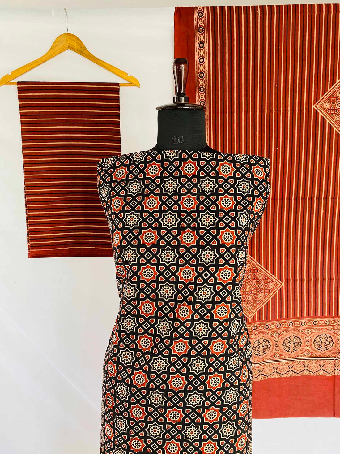 Ajarakh Vegetable Dyed Cotton Suit Material