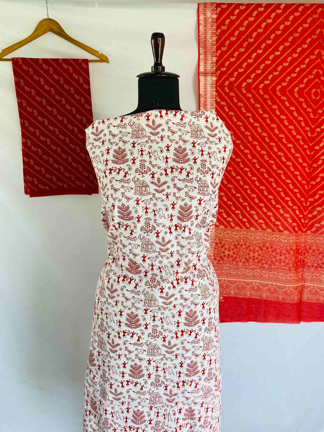 Warliprint Blockprint Cotton Suit Material