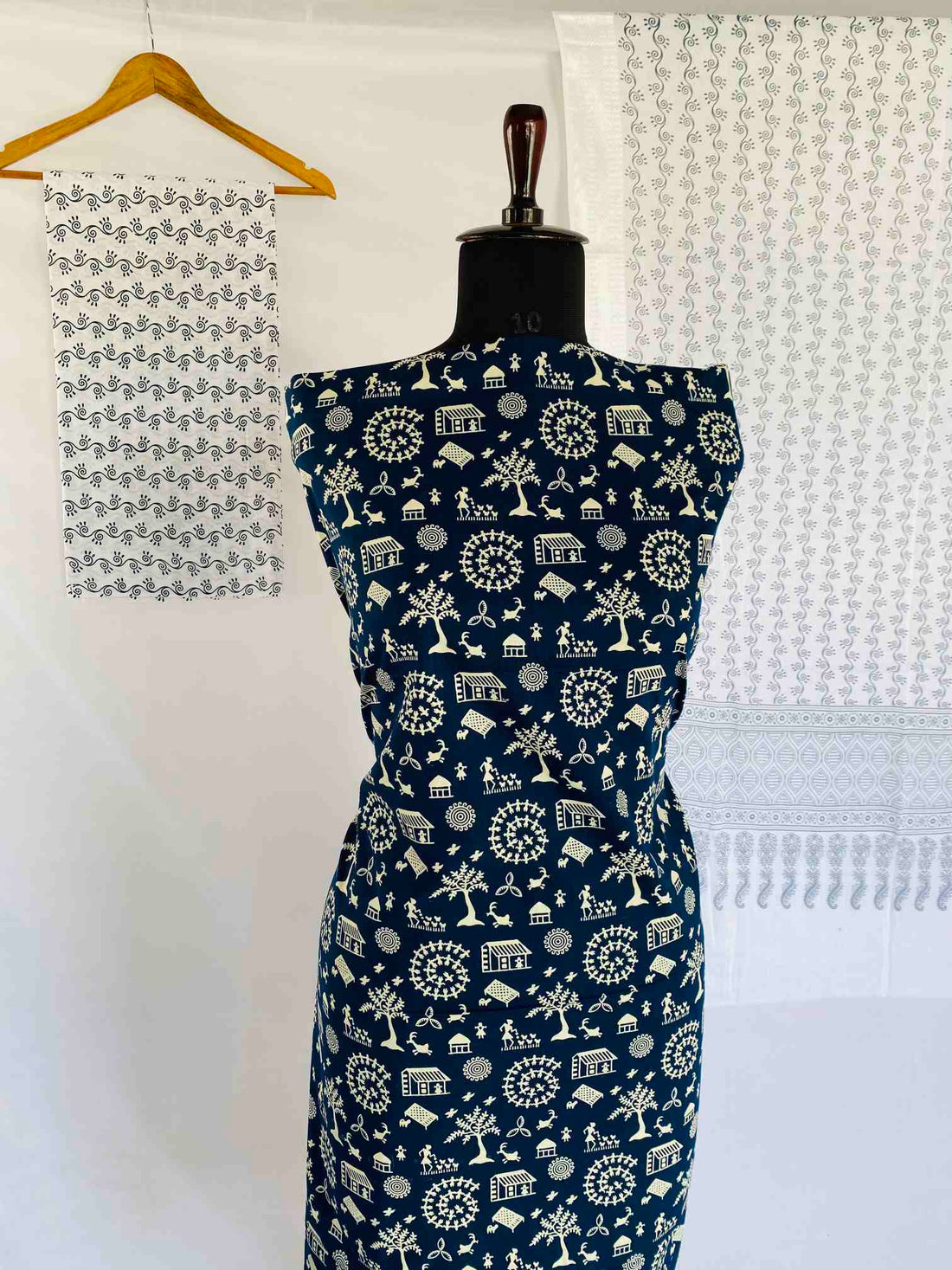 Warliprint Blockprint Cotton Suit Material