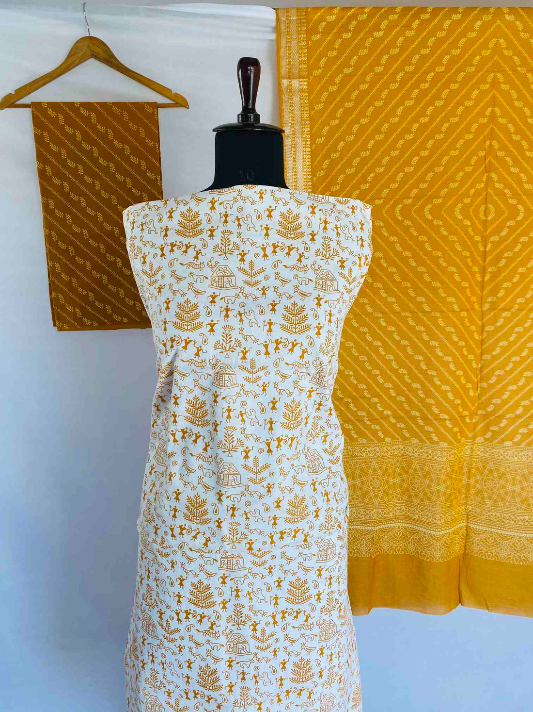 Warliprint Blockprint Cotton Suit Material