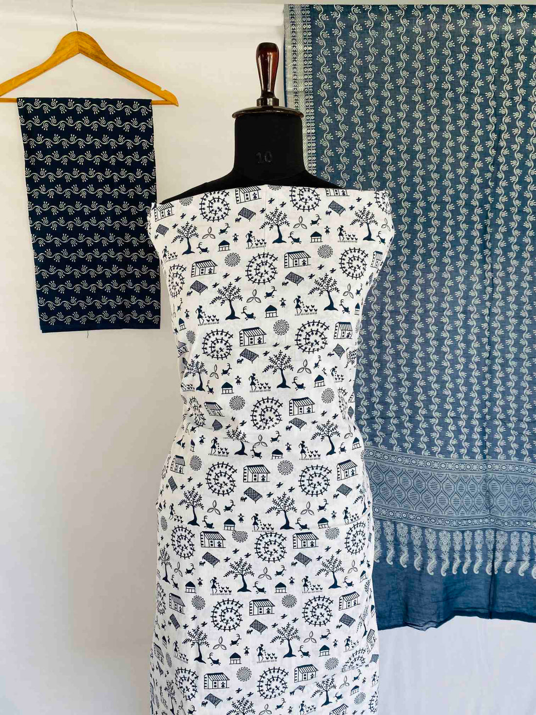 Warliprint Blockprint Cotton Suit Material