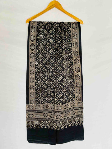 Black Patola Mashroo Silk Stoles