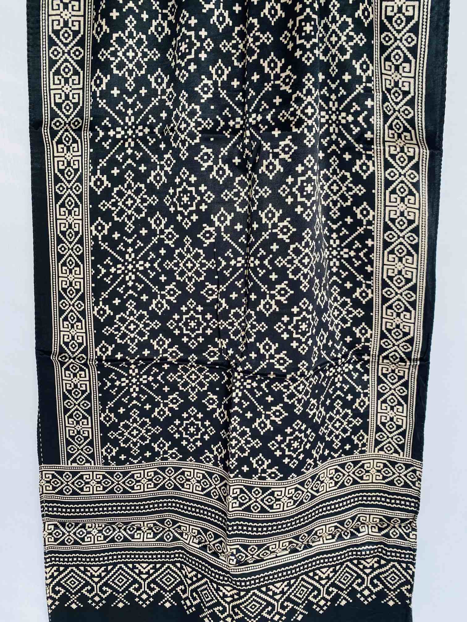 Black Patola Mashroo Silk Stoles