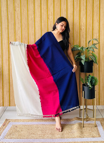 3 Shade Bhujodi Handwoven Marino Wool Shawl