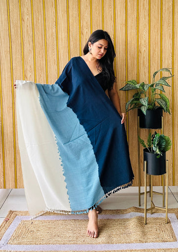 3 Shade Bhujodi Handwoven Marino Wool Shawl