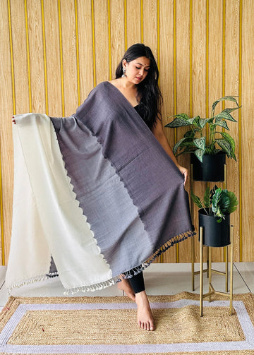 3 Shade Bhujodi Handwoven Marino Wool Shawl