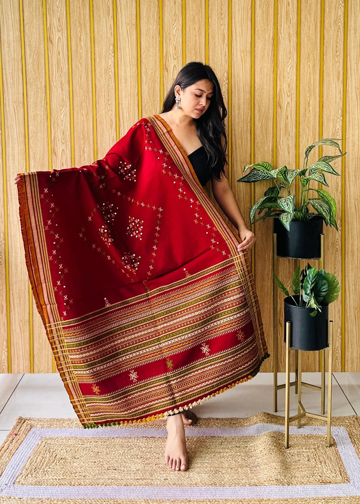 Rust Chokor Bhujodi Woolen Shawl RAKHIYO