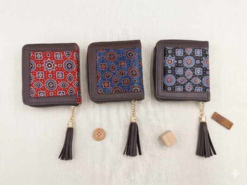 Ajarakh Coin Wallet (Set of 3 pcs)