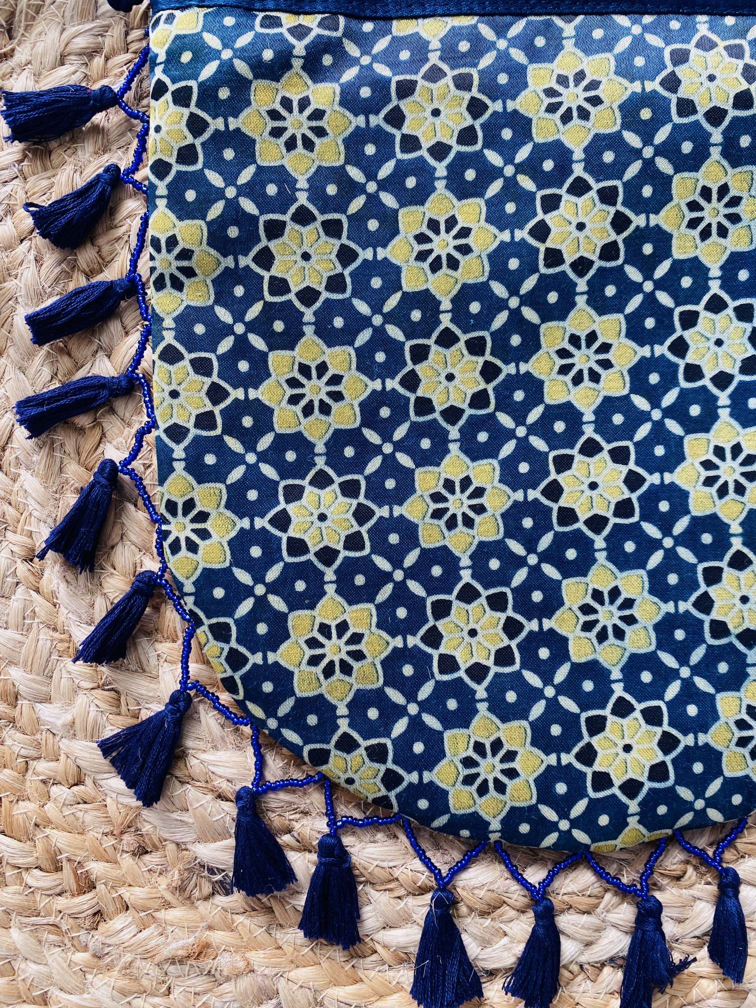 Ajarakh Bead Work Tessal Potli Bag