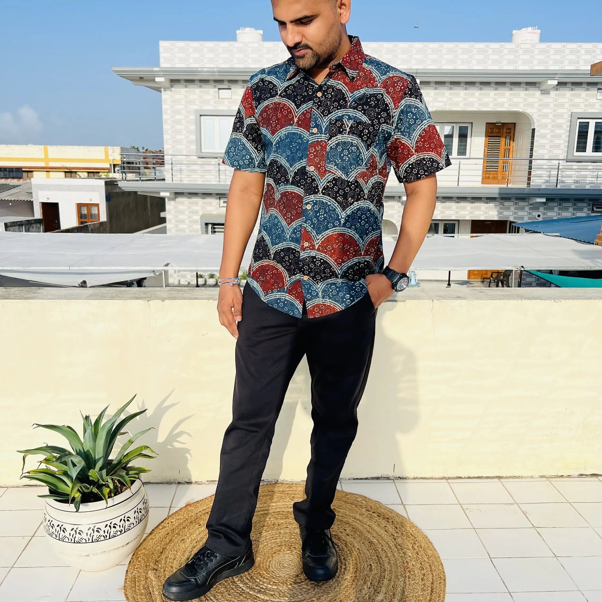 Ajarakh Natural Dyed Shirt RAKHIYO