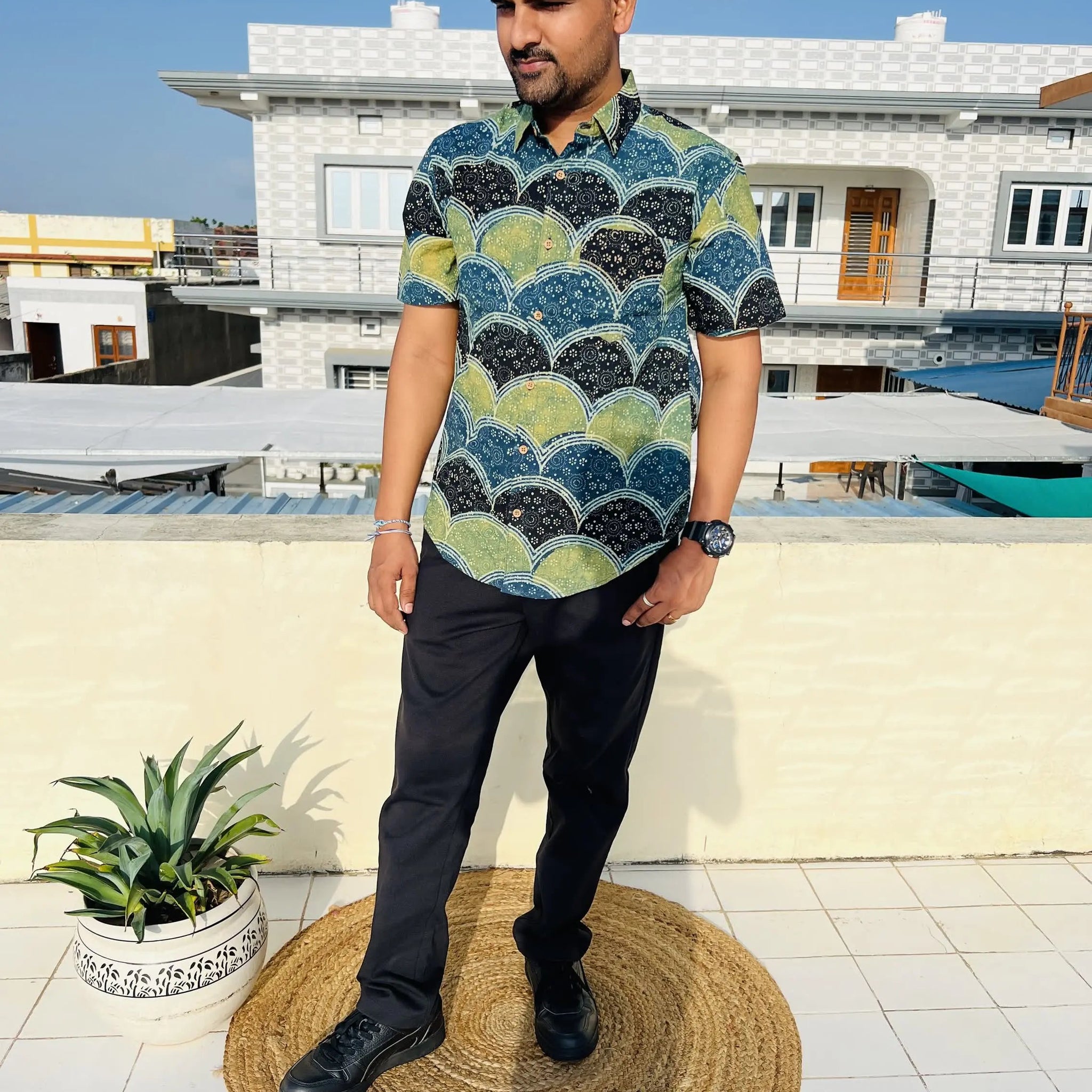 Ajarakh Natural Dyed Shirt RAKHIYO