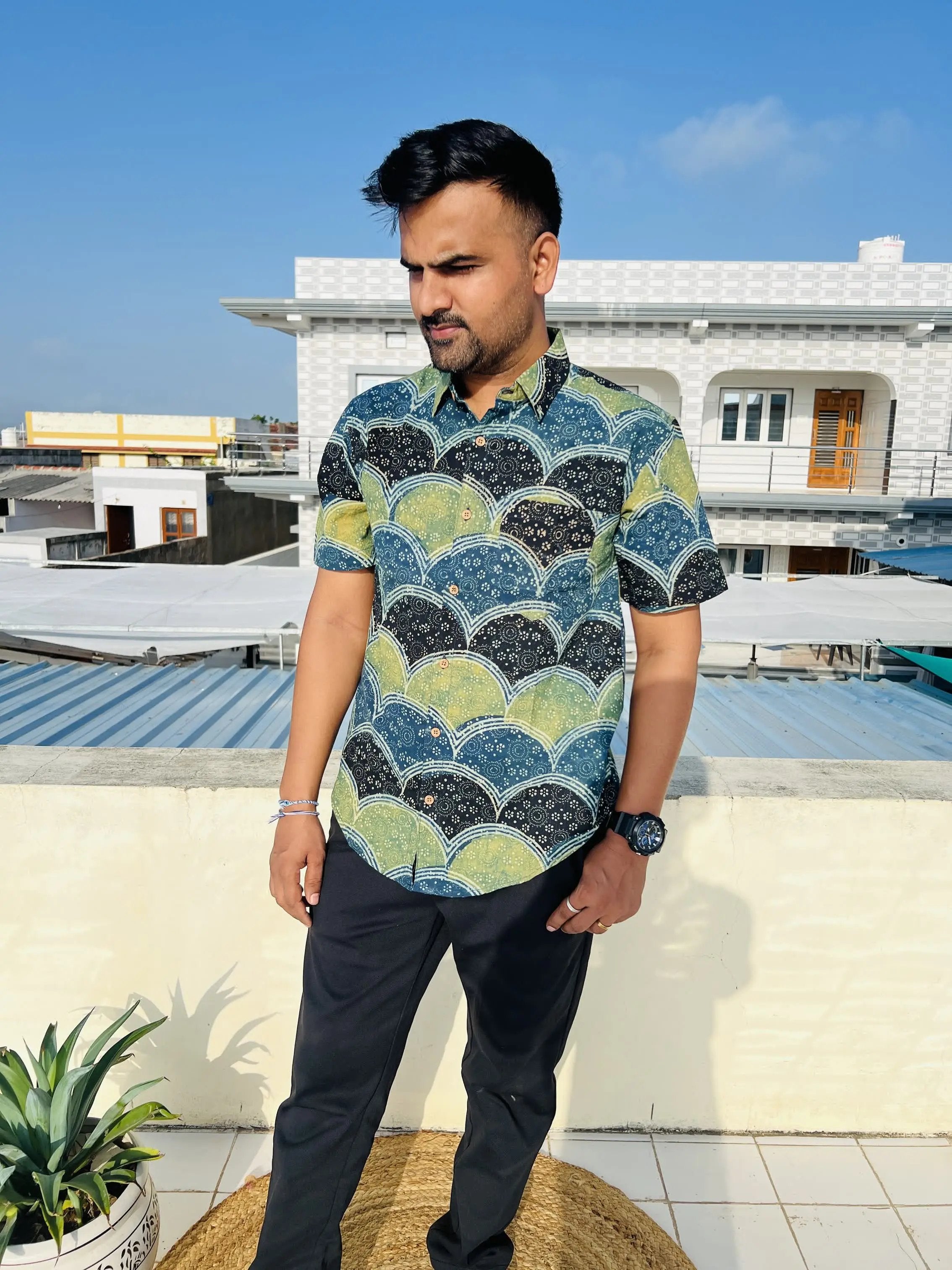 Ajarakh Natural Dyed Shirt RAKHIYO